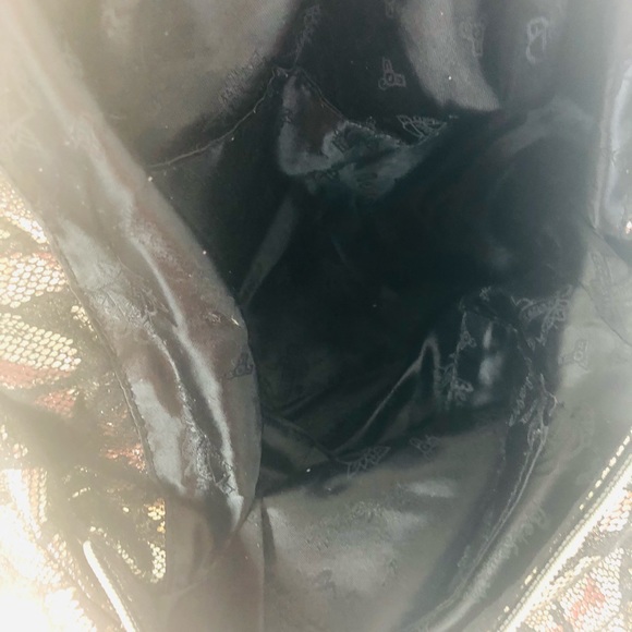 Betsy Johnson Gold & Black Snake Skin Hobo Purse - Picture 9 of 9